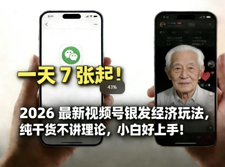 2026最新视频号银发经济玩法,轻松每天7张起,小白也可做-网赚副业网