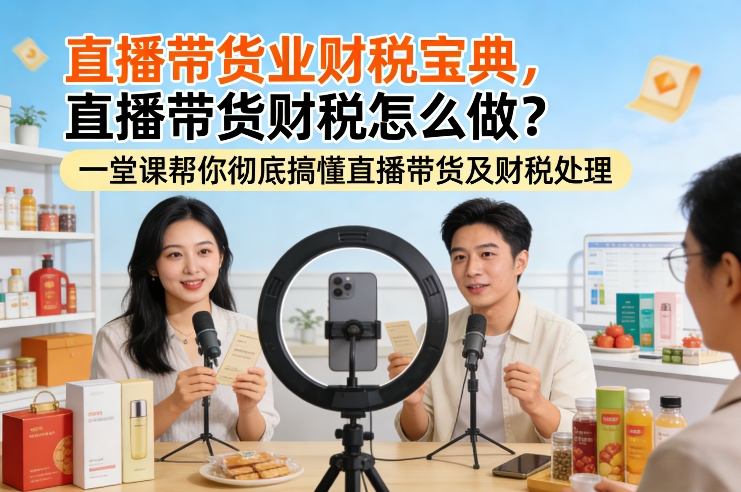 直播带货业财税宝典,直播带货财税怎么做?一堂课帮你彻底搞懂直播带货及财税处理-网赚副业网