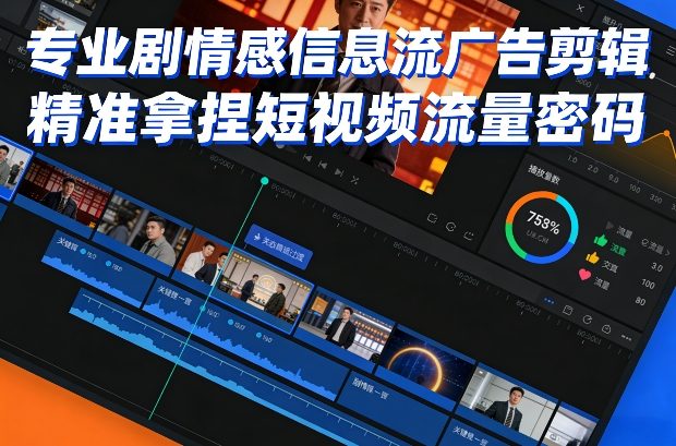 专业剧情感信息流广告剪辑，精准拿捏短视频流量密码-网赚副业网