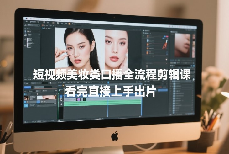 短视频美妆类口播全流程剪辑课,看完直接上手出片-网赚副业网