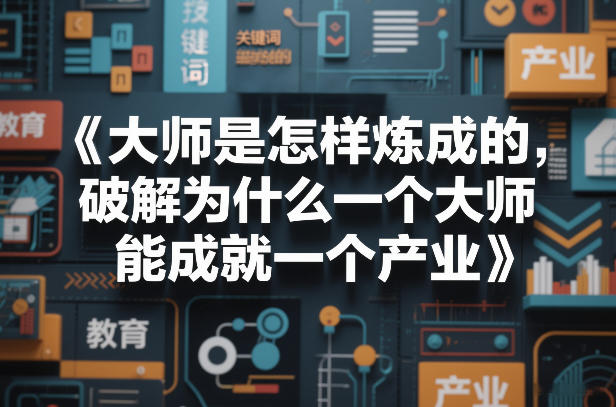 大师是怎样炼成的,破解为什么一个大师,能成就一个产业【电子书】-网赚副业网