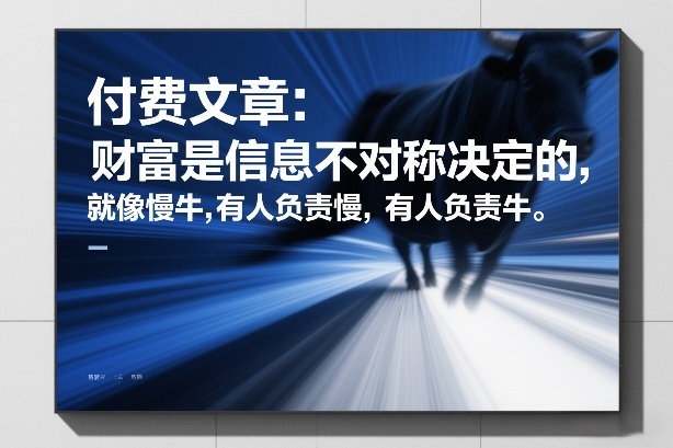 付费文章:财富是信息不对称决定的,就像慢牛,有人负责慢,有人负责牛-网赚副业网