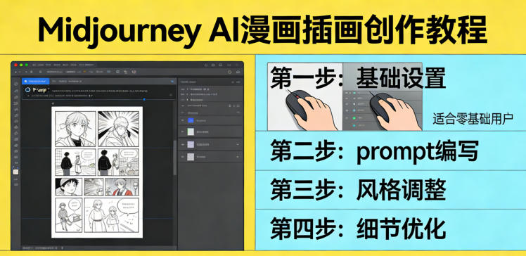 利用Midjourney AI人工智能轻松创作漫画插画教程，零基础创作完整漫画插画-网赚副业网