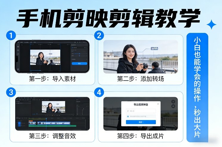 手机剪映剪辑教学,小白也能学会的操作,秒出大片-网赚副业网