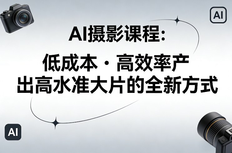 AI摄影课程，低成本高效率产出高水准大片的全新方式-网赚副业网