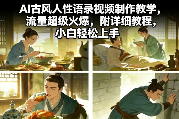 AI古风人性语录视频制作教学,流量超级火爆,附详细教程,小白轻松上手-网赚副业网