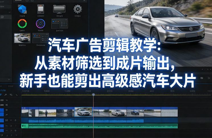 汽车广告剪辑教学:从素材筛选到成片输出,新手也能剪出高级感汽车大片-网赚副业网