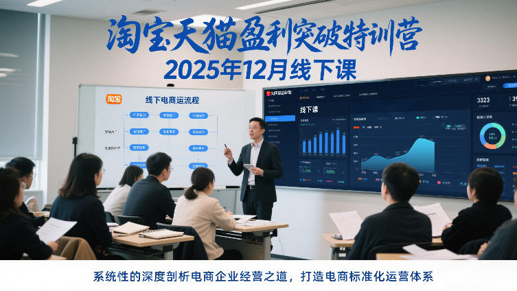 淘宝天猫盈利突破特训营25年12月线下课,系统性的深度剖析电商企业经营之道,打造电商标准化运营体系-网赚副业网