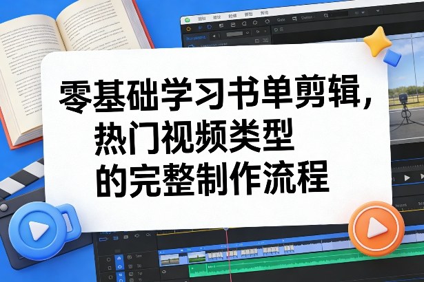 零基础学习书单剪辑,热门视频类型的完整制作流程(更新2026)-网赚副业网