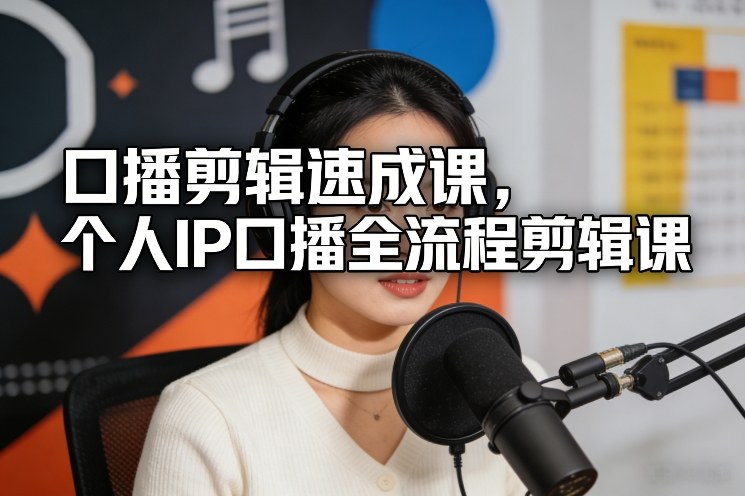 口播剪辑速成课,个人IP口播全流程剪辑课-网赚副业网