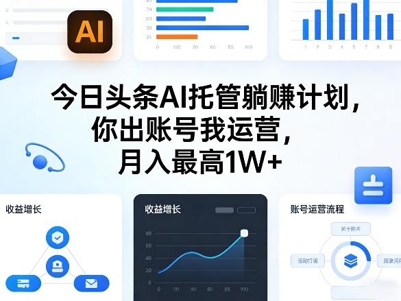 今日头条AI托管躺賺计划,你出账号我运营,月入最高1W+【揭秘】-网赚副业网