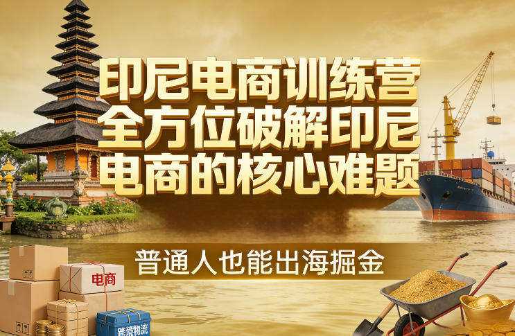 印尼电商训练营,全方位破解印尼电商的核心难题,普通人也能出海掘金-网赚副业网