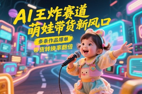 AI王炸赛道，萌娃带货新风口，条条作品爆单，带货转换率翻倍，核心逻辑拆解-网赚副业网
