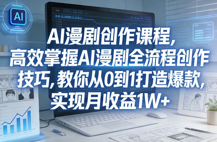 某社群AI漫剧创作课程,高效掌握AI漫剧全流程创作技巧,教你从0到1打造爆款,实现月收益1W+-网赚副业网