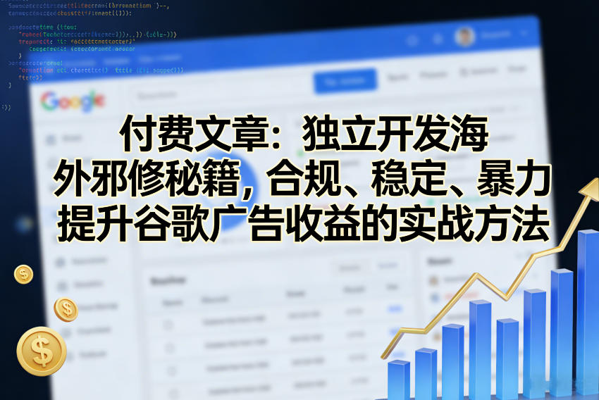 付费文章:独立开发海外邪修秘籍,合规、稳定、暴力提升谷歌广告收益的实战方法-网赚副业网