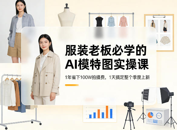 服装老板必学的AI模特图实操课,1年省下100W拍摄费,1天搞定整个季度上新-网赚副业网