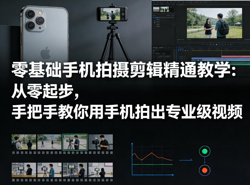 零基础手机拍摄剪辑精通教学:从零起步,手把手教你用手机拍出专业级视频-网赚副业网