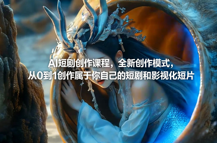 AI短剧创作课程，全新创作模式，从0到1创作属于你自己的短剧和影视化短片-网赚副业网