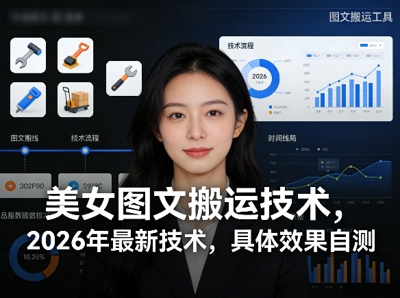 美女图文搬运技术,2026年最新技术,具体效果自测-网赚副业网