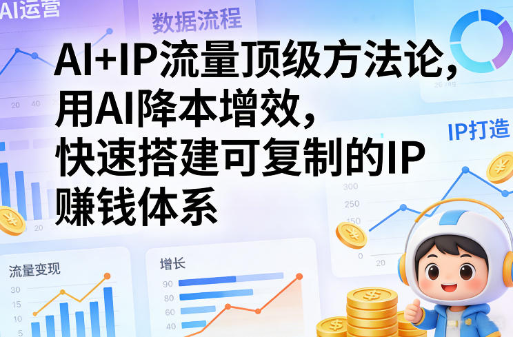 AI+IP流量顶级方法论,用AI降本增效,快速搭建可复制的IP賺钱体系-网赚副业网
