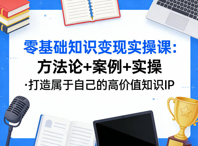零基础知识变现实操课,方法论+案例+实操,打造属于自己的高价值知识IP-网赚副业网
