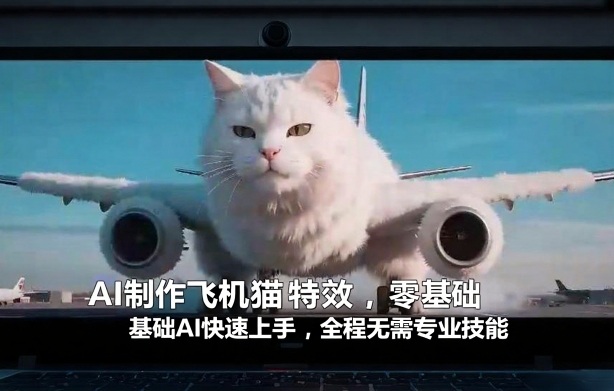 AI制作飞机猫特效,零基础AI快速上手,全程无需专业技能-网赚副业网