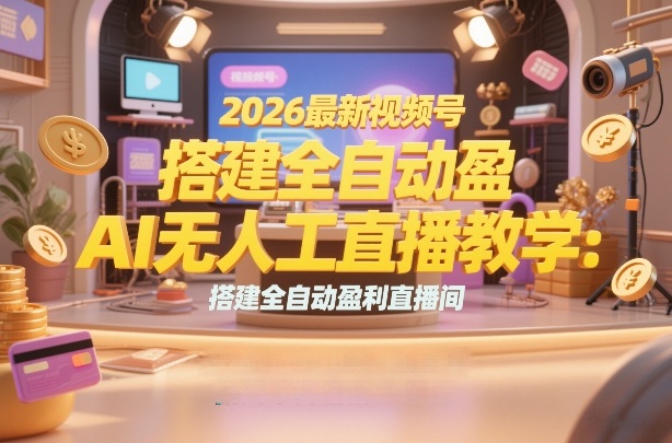 2026最新视频号AI无人直播教学:搭建全自动盈利直播间,低成本开启副业变现-网赚副业网