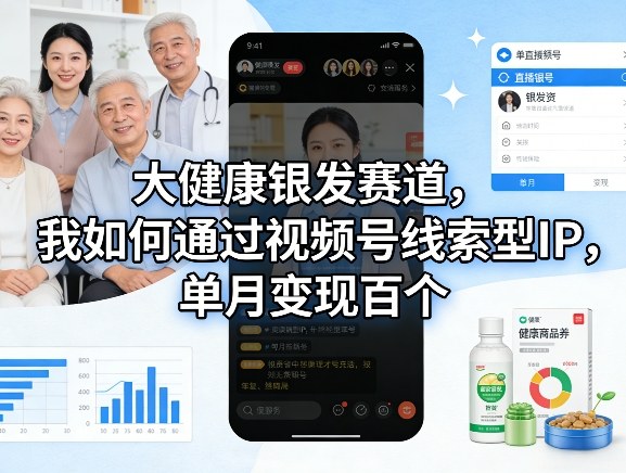 大健康银发赛道,我如何通过视频号线索型IP,单月变现百个-网赚副业网