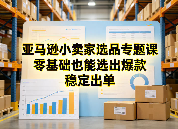 亚马逊小卖家选品专题课,零基础也能选出爆款,稳定出单-网赚副业网