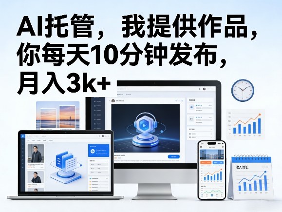 公众号AI托管,我提供作品,你每天10分钟发布,月入3k+【揭秘】-网赚副业网