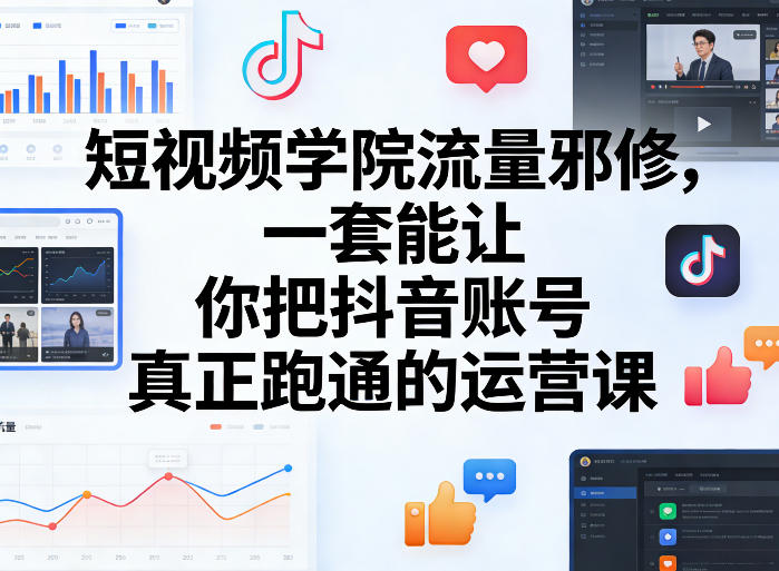短视频学院流量邪修,一套能让你把抖音账号真正跑通的运营课-网赚副业网