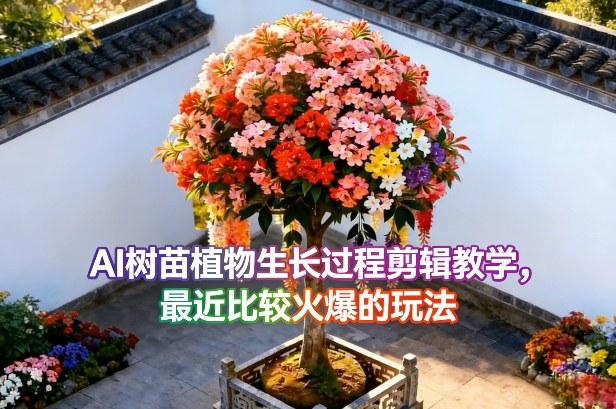 AI树苗植物生长过程剪辑教学，最近比较火爆的玩法-网赚副业网