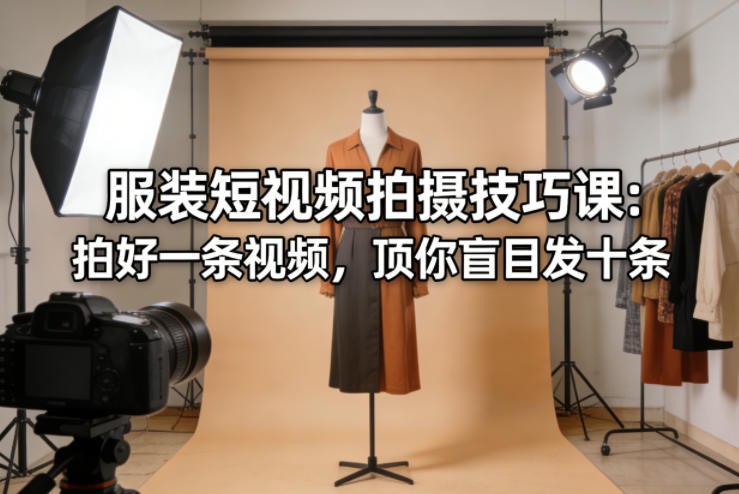 服装短视频拍摄技巧课:拍好一条视频,顶你盲目发十条-网赚副业网