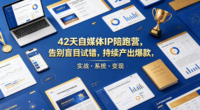 42天自媒体IP陪跑营,告别盲目试错,持续产出爆款,实战·系统·变现(更新2026)-网赚副业网