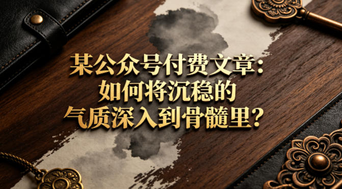 某公众号付费文章:如何将沉稳的气质深入到骨髓里?-网赚副业网