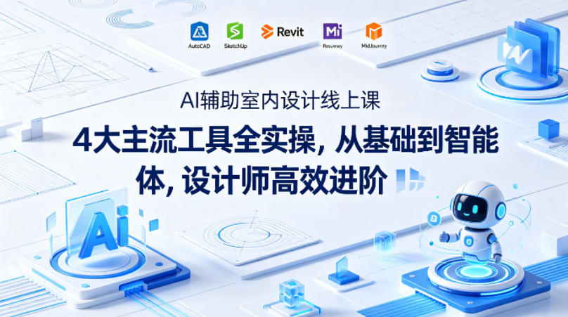 AI辅助室内设计线上课|4大主流工具全实操,从基础到智能体,设计师高效进阶-网赚副业网