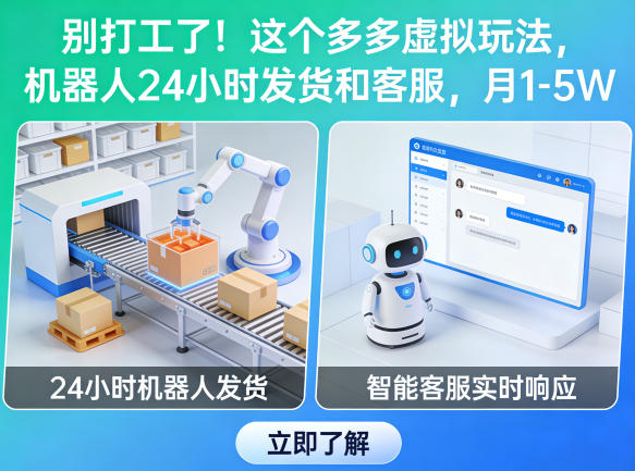 别打工了!这个多多虚拟玩法,机器人24小时发货和客服,月1-5W【揭秘】-网赚副业网