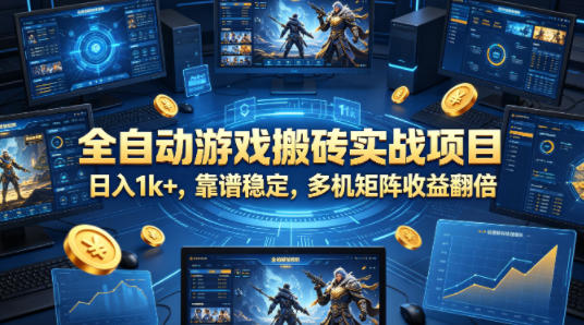 全自动游戏搬砖实战项目,日入1k+,靠谱稳定,多机矩阵收益翻倍【揭秘】-网赚副业网