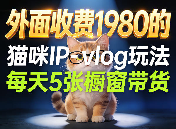 宠物赛道猫咪IP-vlog玩法,26条视频涨粉29W,每天5张橱窗带货拆解-网赚副业网
