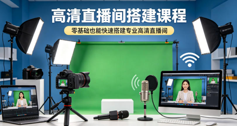 高清直播间搭建课程,零基础也能快速搭建专业高清直播间-网赚副业网