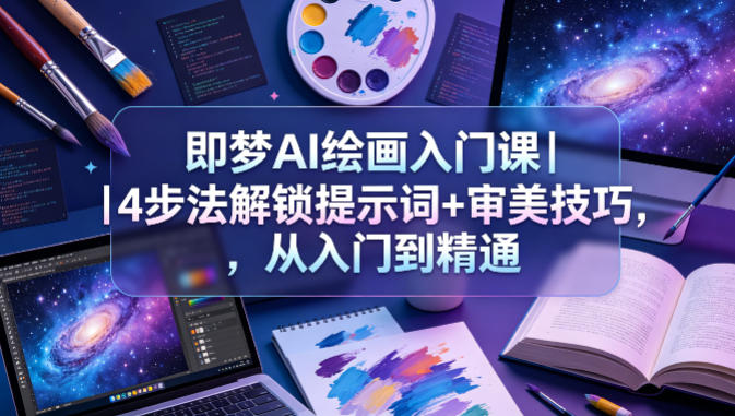 即梦AI绘画入门课|4步法解锁提示词+审美技巧,从入门到精通-网赚副业网