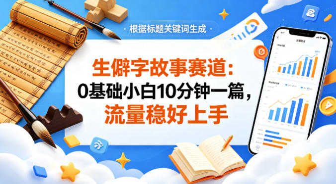 公众号流量主——生僻字故事赛道,流量稳,好上手,0基础小白也能10分钟一篇-网赚副业网
