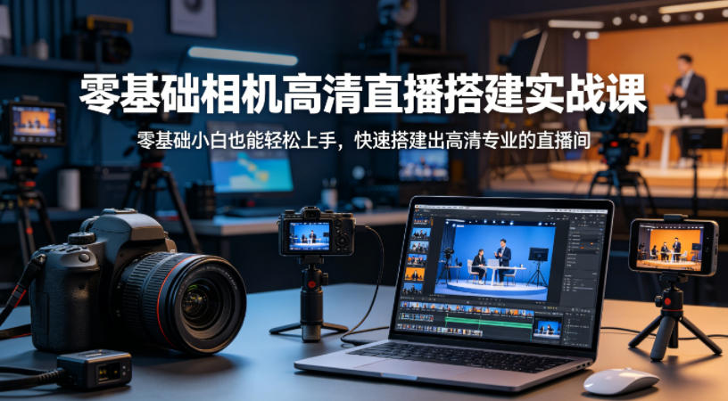 零基础相机高清直播间搭建实战课，小白也能轻松上手，快速搭建出高清专业的直播间-网赚副业网