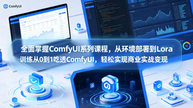 全面掌握ComfyUI系列课程,从环境部署到Lora训练从0到1吃透ComfyUI,轻松实现商业实战变现-网赚副业网