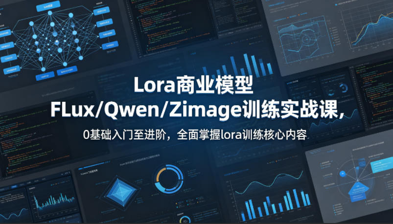 系统性学习Lora商业模型FLux/Qwen/Zimage训练实战课,0基础入门至进阶,全面掌握lora训练核心内容-网赚副业网