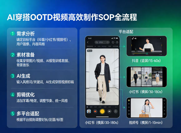 AI穿搭OOTD视频高效制作SOP全流程,适配抖音小红书视频号全平台-网赚副业网