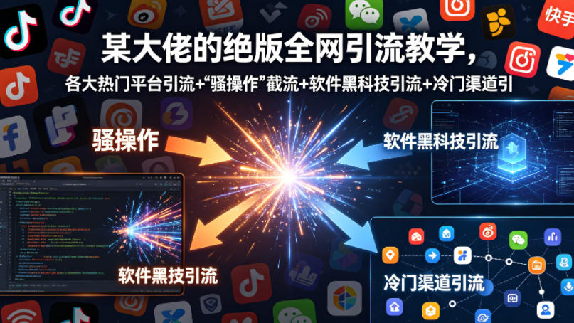 某大佬的绝版全网引流教学,各大热门平台引流+”骚操作”截流+软件黑科技引流+冷门渠道引流等-网赚副业网