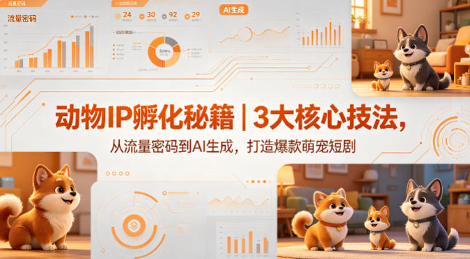 动物IP孵化秘籍|3大核心技法,从流量密码到AI生成,打造爆款萌宠短剧-网赚副业网
