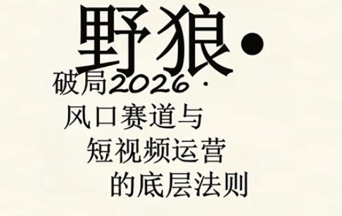 野狼团队·多平台实操运营课，覆盖AI口播、服装、好物、漫剪等热门玩法（更新4月29日）-网赚副业网
