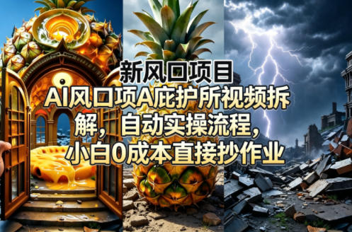 新风口项目AI庇护所视频拆解,自动实操流程,小白0成本直接抄作业-网赚副业网